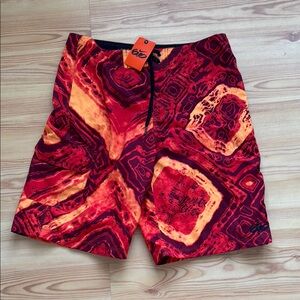 Nike Red and Orange Board Shorts Vibrant Swimwear new size 34